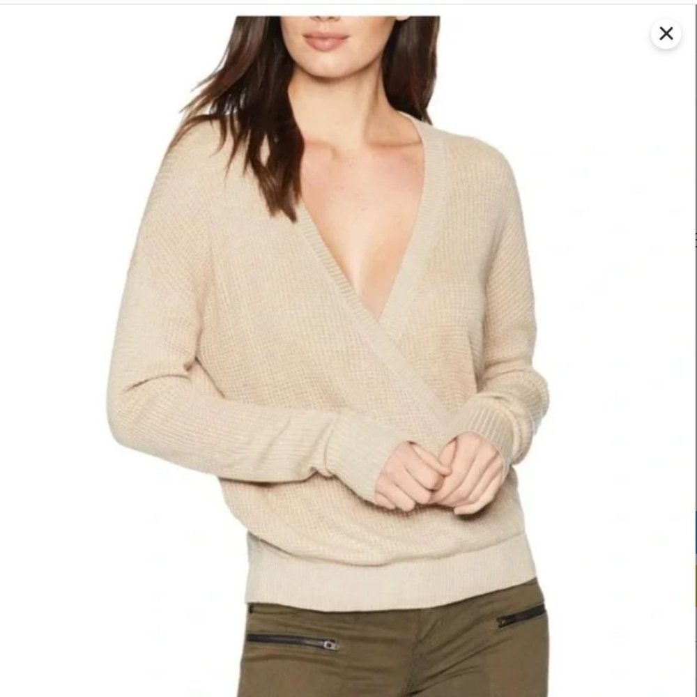 Splendid Beige Waffle Thermal Wrap Top Reversible  XS